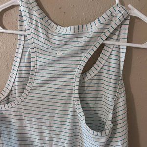 lululemon love tank size 8 white green striped